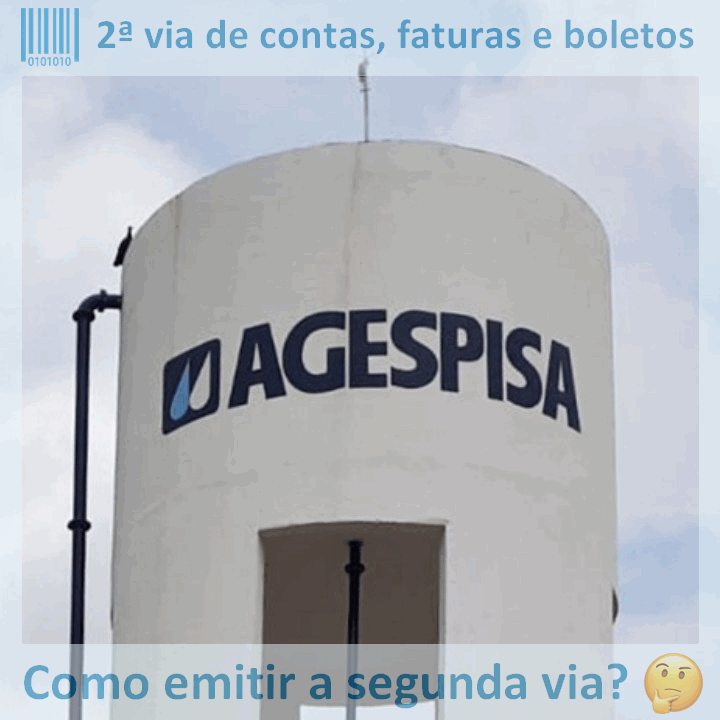 Logo da empresa AGESPISA PI adaptado com ícone, nome do site e a pergunta ‘Como emitir a segunda via?’