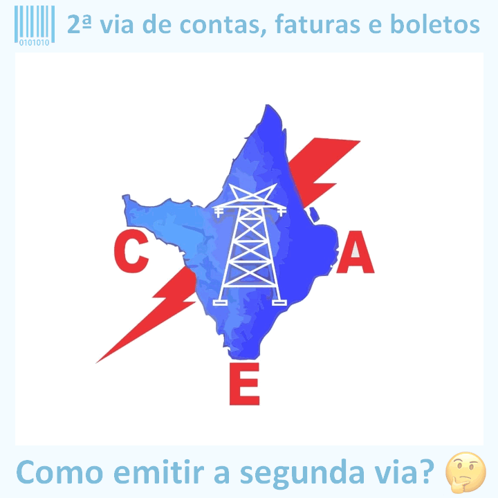 Logo da empresa CEA EQUATORIAL adaptado com ícone, nome do site e a pergunta ‘Como emitir a segunda via?’