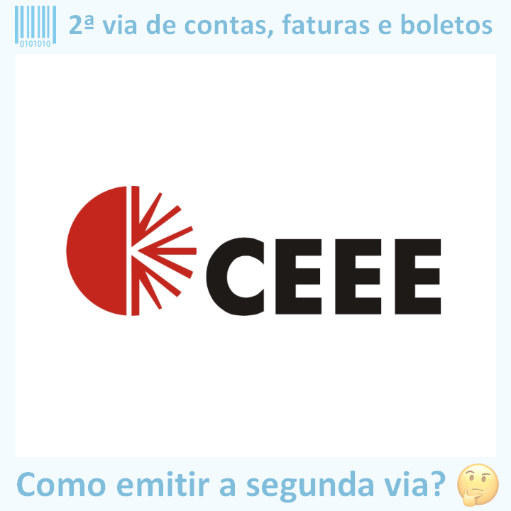 Logo da empresa CEEE adaptado com borda azul e descrição sobre 2ª via