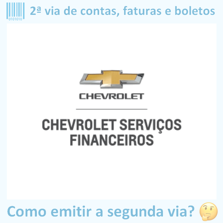 Logo da empresa CHEVROLET adaptado com ícone, nome do site e a pergunta ‘Como emitir a segunda via?’