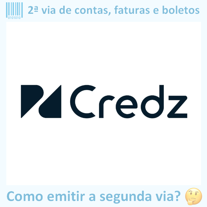 Logo da empresa CREDZ adaptado com ícone, nome do site e a pergunta ‘Como emitir a segunda via?’