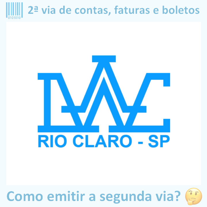 Logo da empresa DAAE RIO CLARO adaptado com borda azul e descrição sobre 2ª via