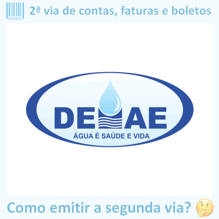 Logo da empresa DEMAE CAMPO BELO adaptado com borda azul e descrição sobre 2ª via