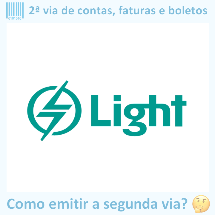 Logo da empresa LIGHT adaptado com borda azul e descrição sobre 2ª via