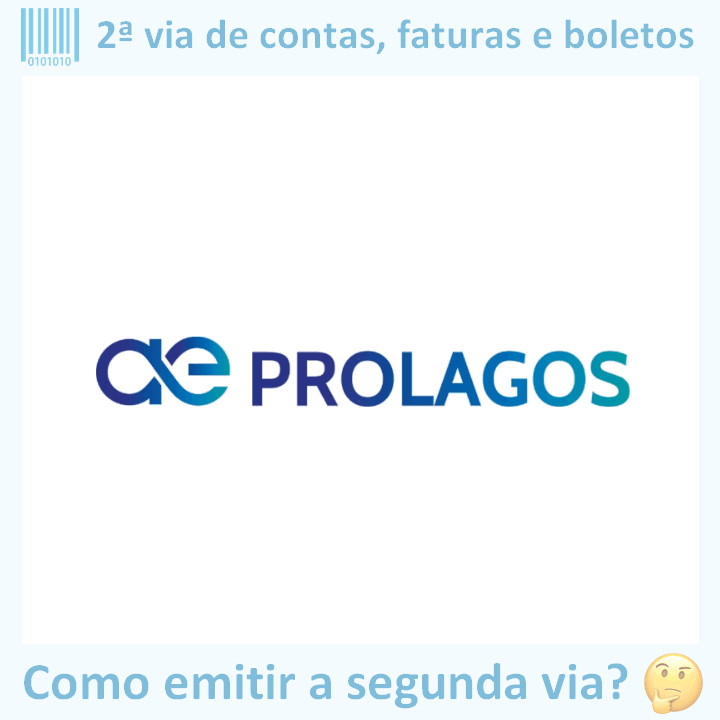 Logo da empresa PROLAGOS adaptado com borda azul e descrição sobre 2ª via