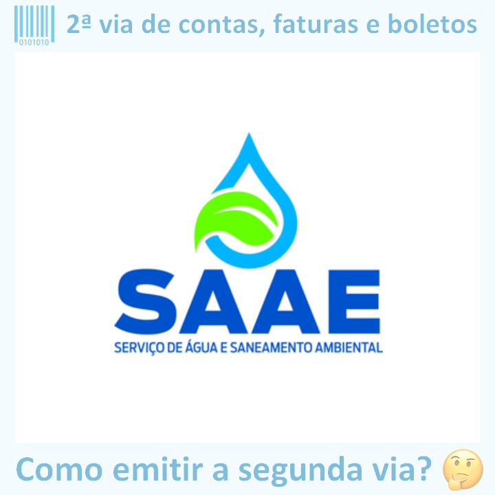 Logo da empresa SAAE JUAZEIRO adaptado com borda azul e descrição sobre 2ª via