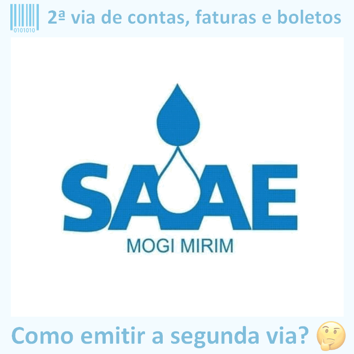 Logo da empresa SEMAE MOGI DAS CRUZES adaptado com borda azul e descrição sobre 2ª via