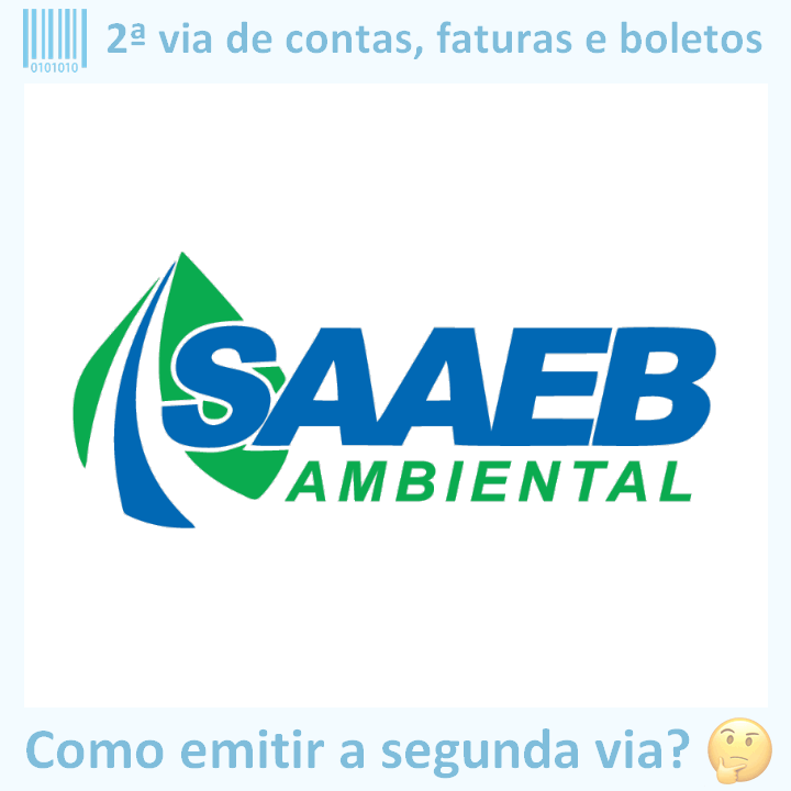 Logo da empresa SAAEB BEBEDOURO adaptado com borda azul e descrição sobre 2ª via