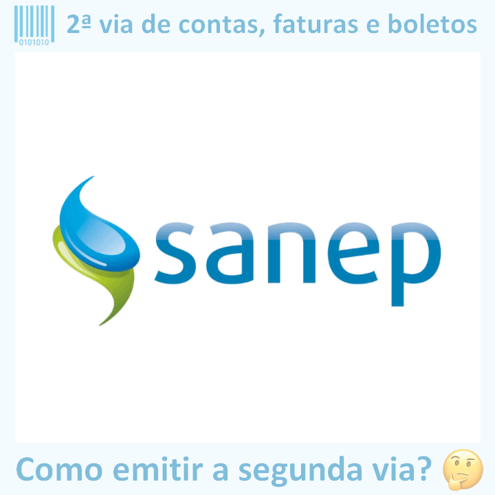 Logo da empresa SANEP adaptado com borda azul e descrição sobre 2ª via