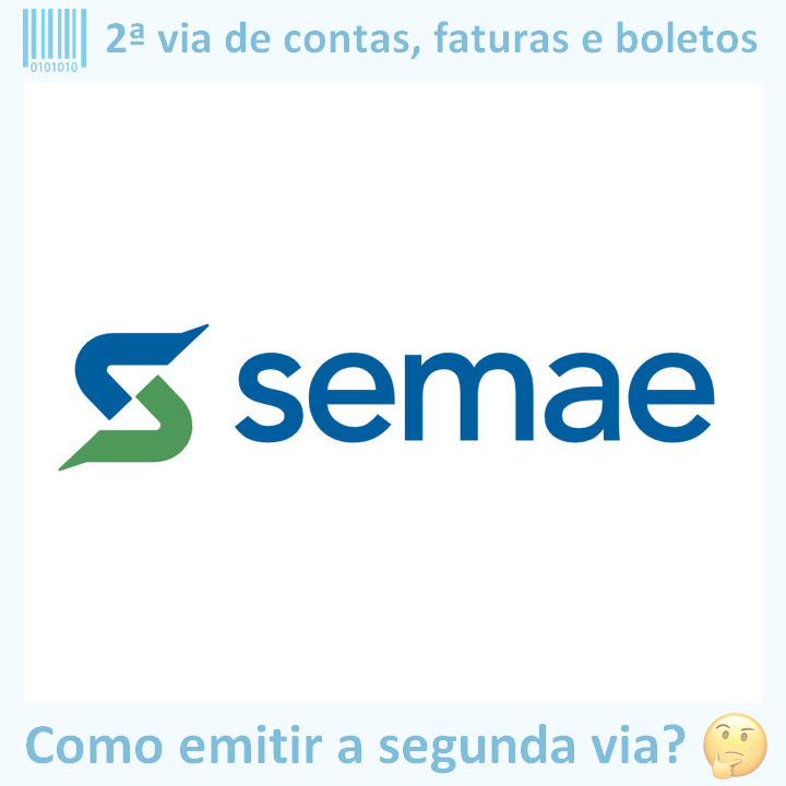 Logo da empresa SEMAE PIRACICABA adaptado com borda azul e descrição sobre 2ª via