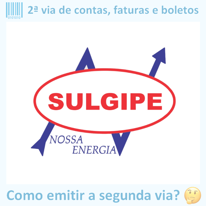 Logo da empresa SULGIPE adaptado com ícone, nome do site e a pergunta ‘Como emitir a segunda via?’