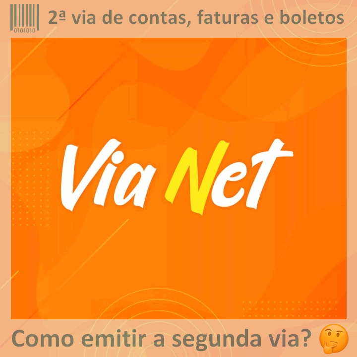 Logo da empresa VIA NET (RS) adaptado com borda azul e descrição sobre 2ª via